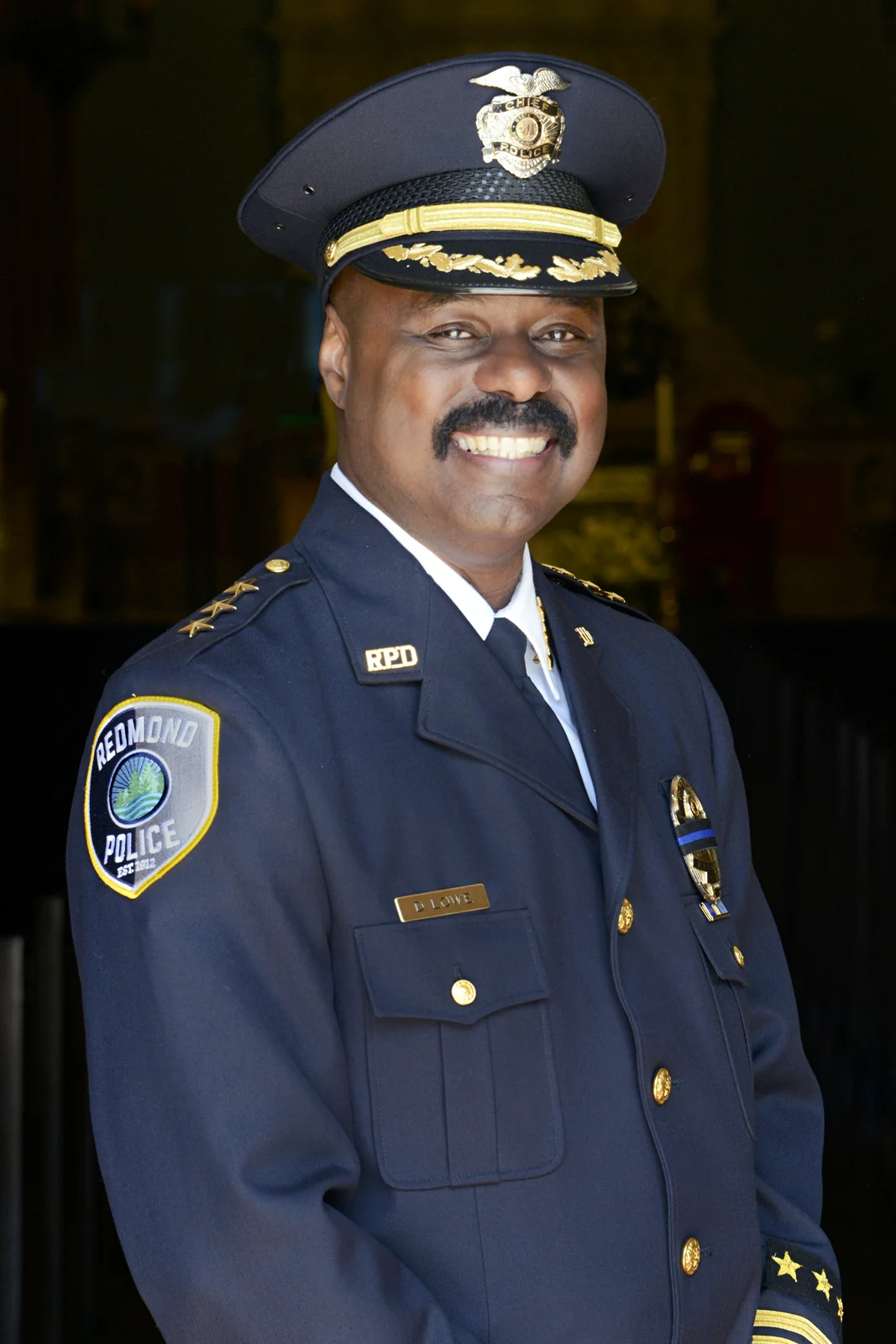 Darrell Lowe in Redmond Police chief dress uniform